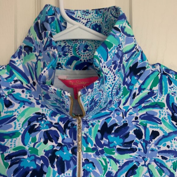 Lilly Pulitzer Leona UPF 50+ Zip-Up Top, High Manetenance, size XS NWT - Picture 5 of 8